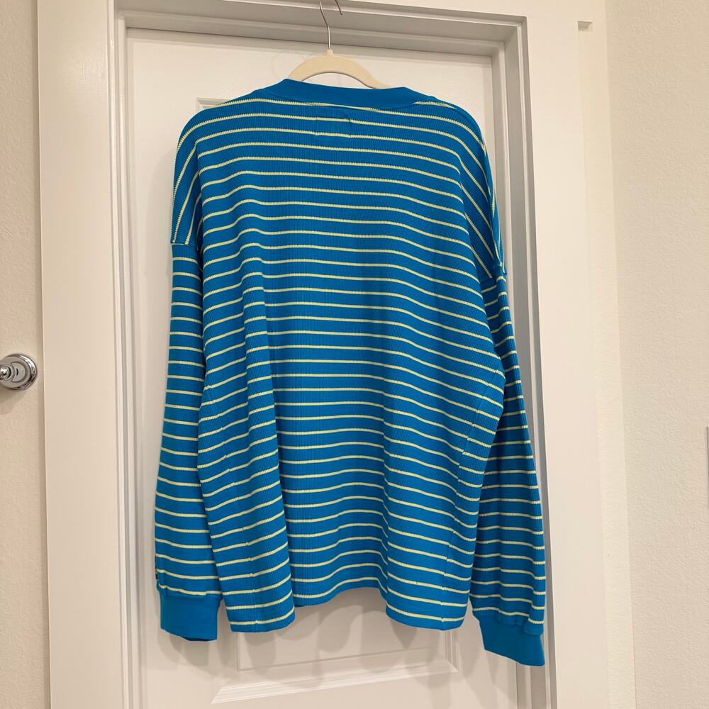NWT Daily Drills Oversized Thermal in Tide + Lemonade Stripe Size M/L - Picture 4 of 7